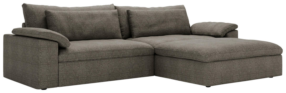 ECKSOFA  in Webstoff Graubraun  306/198 cm  - Graubraun/Schwarz, MODERN, Kunststoff/Textil (306/198cm) - Carryhome