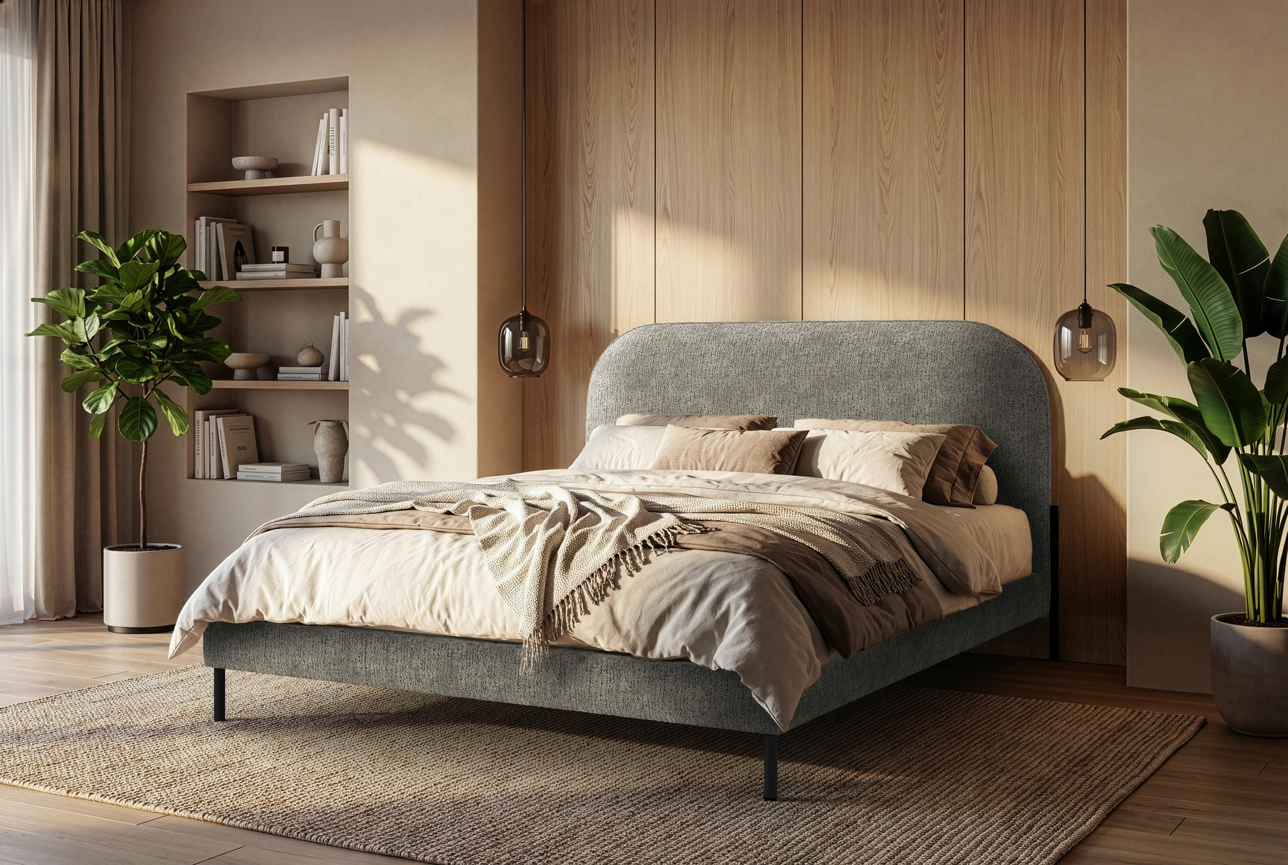 POLSTERBETT 180/200 cm  Beige  - Beige/Schwarz, Modern, Holz/Holzwerkstoff (180/200cm) - MID.YOU
