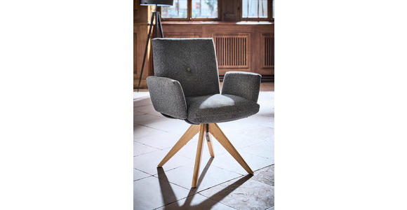 ARMLEHNSTUHL  in beflockt  - Waldgrün/Eichefarben, Design, Holz/Textil (70/89/68cm) - Dieter Knoll