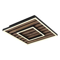 LED-DECKENLEUCHTE    30/30/6 cm  - Weiss/Dunkelbraun, Natur, Holzwerkstoff/Kunststoff (30/30/6cm) - Globo