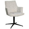 ARMLEHNSTUHL  in Eisen Chenille  - Beige/Schwarz, MODERN, Textil/Metall (59,5/87,5/62,5cm) - Novel