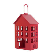 DEKORAČNÍ DŮM - červená, Lifestyle, kov (14,5/24,5/11cm) - X-Mas