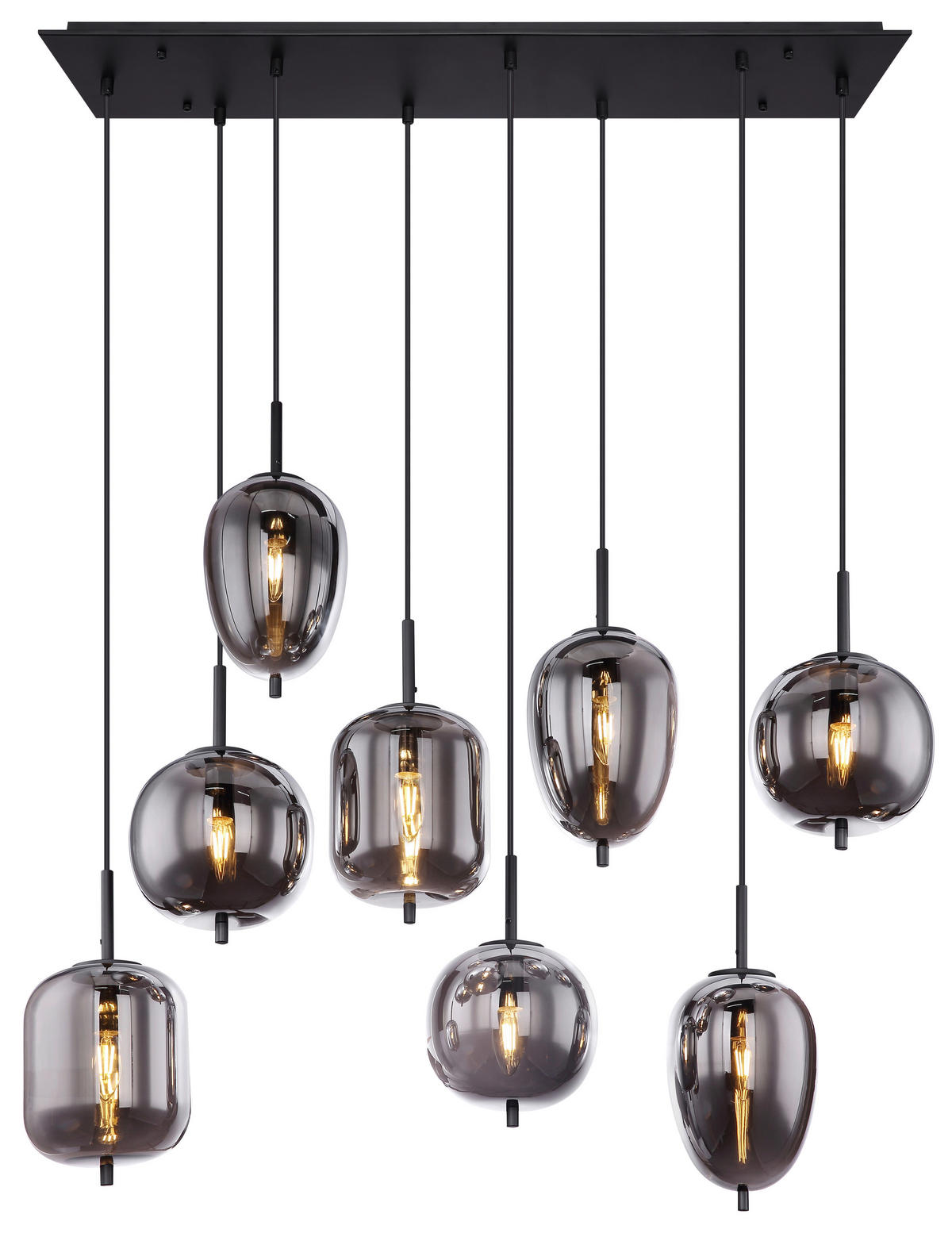 HÄNGELEUCHTE 94/34/120 cm   - Schwarz, Design, Glas/Metall (94/34/120cm) - Dieter Knoll