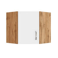 KÜCHENOBERSCHRANK 60/57/60 cm  in Weiß, Eiche Wotan  - Chromfarben/Eiche Wotan, MODERN, Holzwerkstoff/Metall (60/57/60cm) - Held