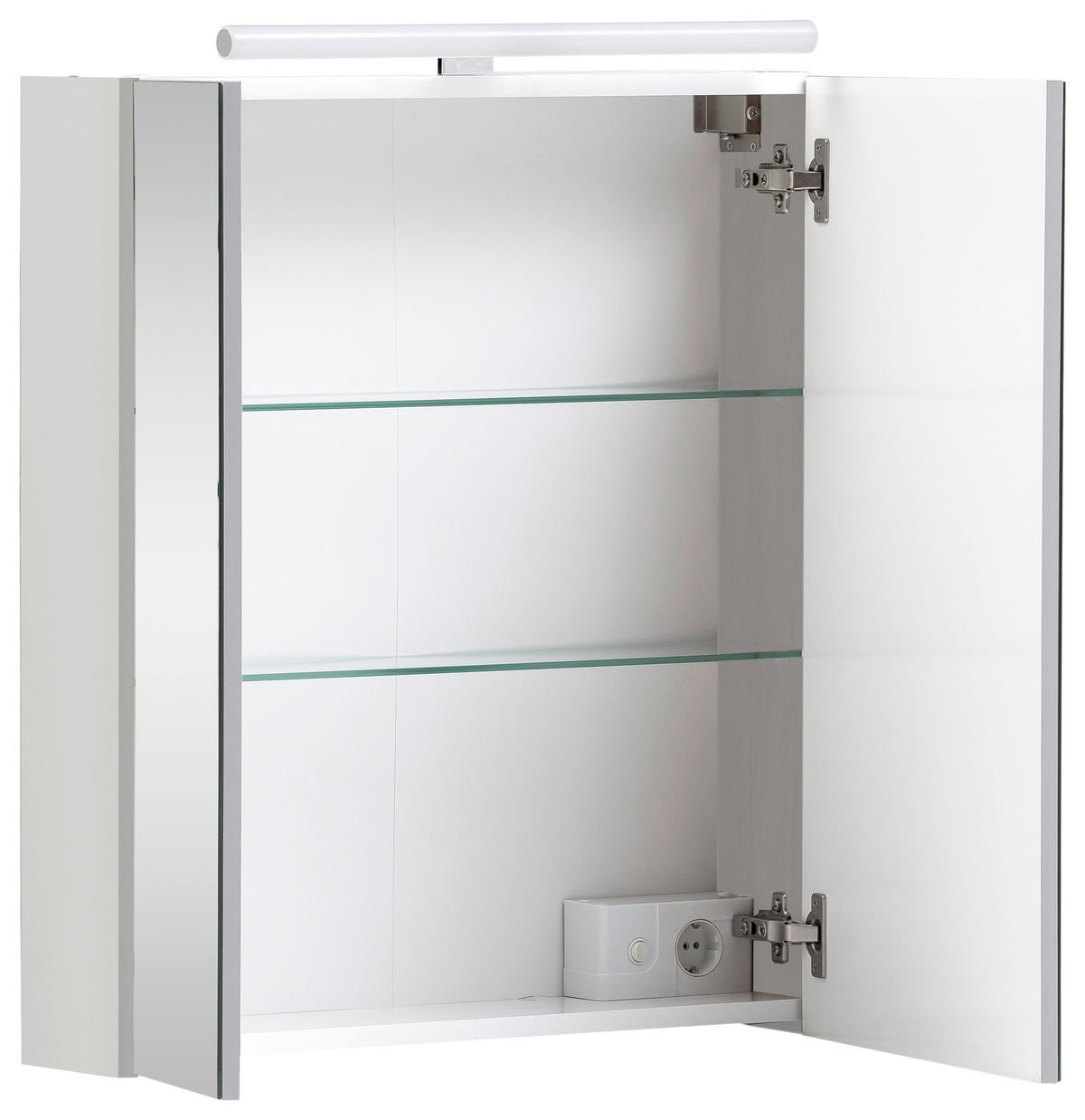 SPIEGELSCHRANK 60/70,4/16 cm  - Chromfarben/Weiß, MODERN, Glas/Holzwerkstoff (60/70,4/16cm) - Stylife