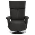 RELAXSESSEL in Leder Grau  - Edelstahlfarben/Grau, Design, Leder/Metall (78/112/85cm) - Cantus