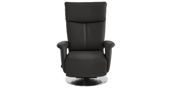 RELAXSESSEL in Leder Grau - Edelstahlfarben/Grau, Design, Leder/Metall (78/112/85cm) - Cantus