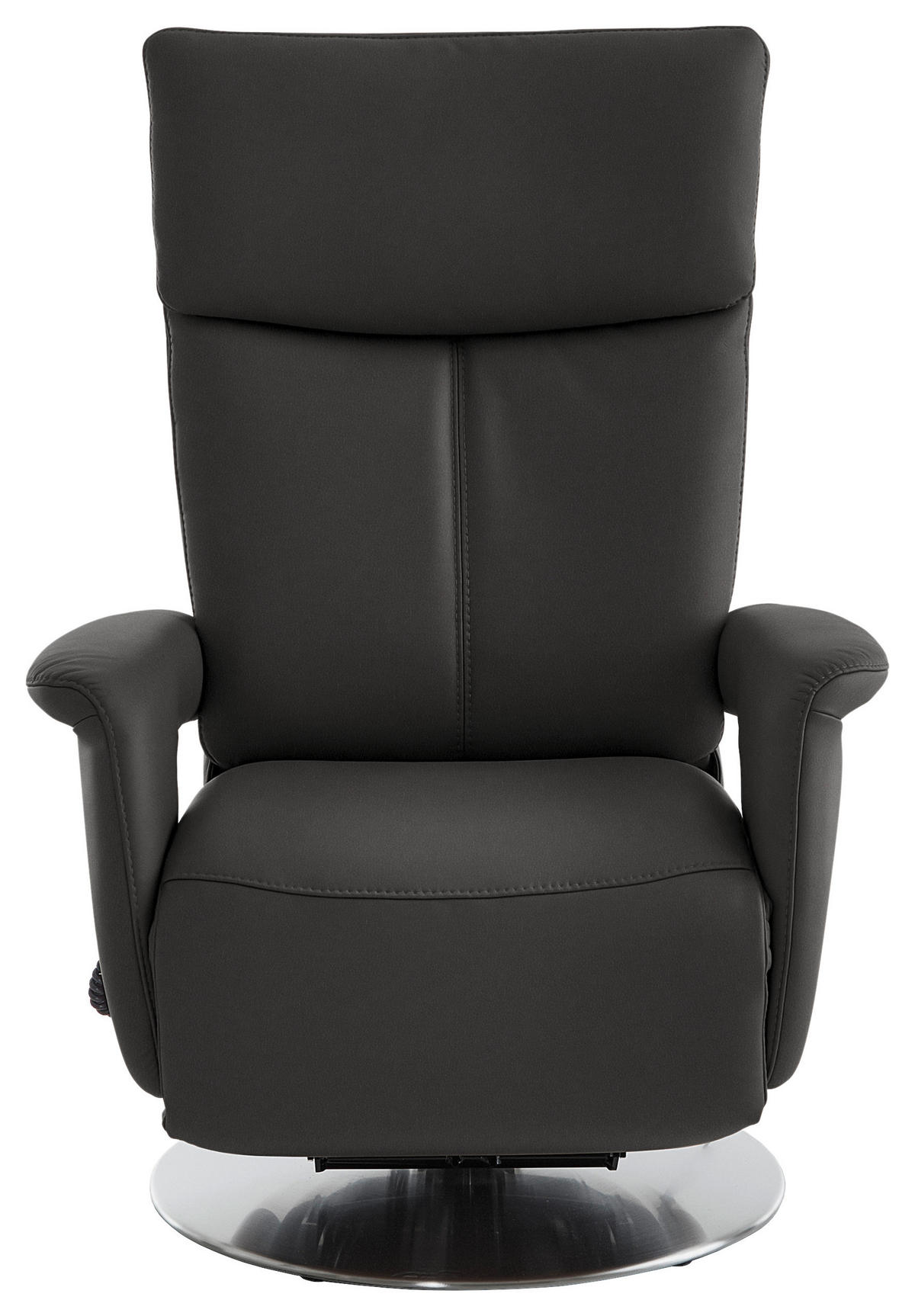 RELAXSESSEL in Leder Grau  - Edelstahlfarben/Grau, Design, Leder/Metall (78/112/85cm) - Cantus