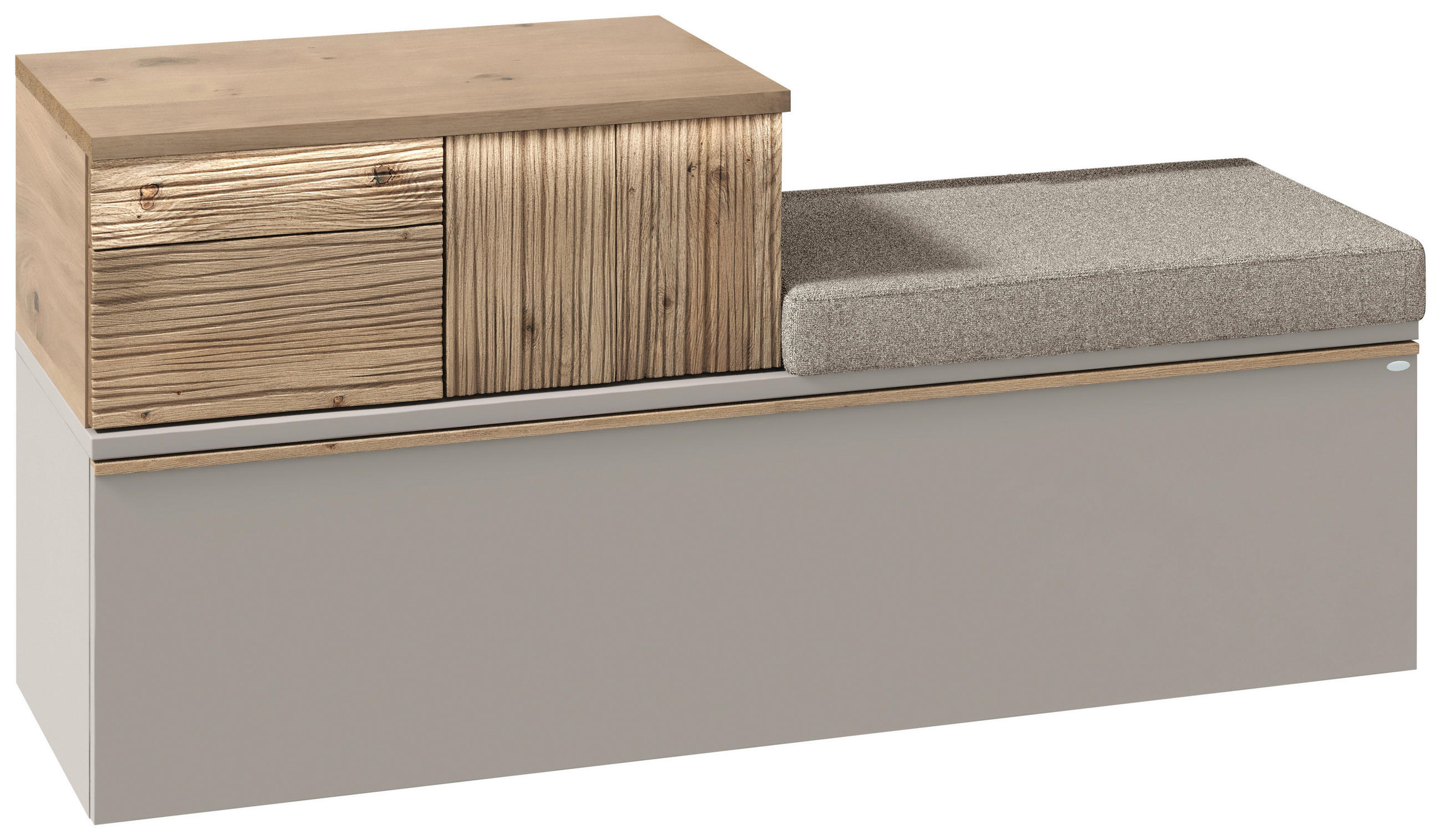 Voglauer Garderobenbank Grau, Taupe, 128x62x42.9 cm