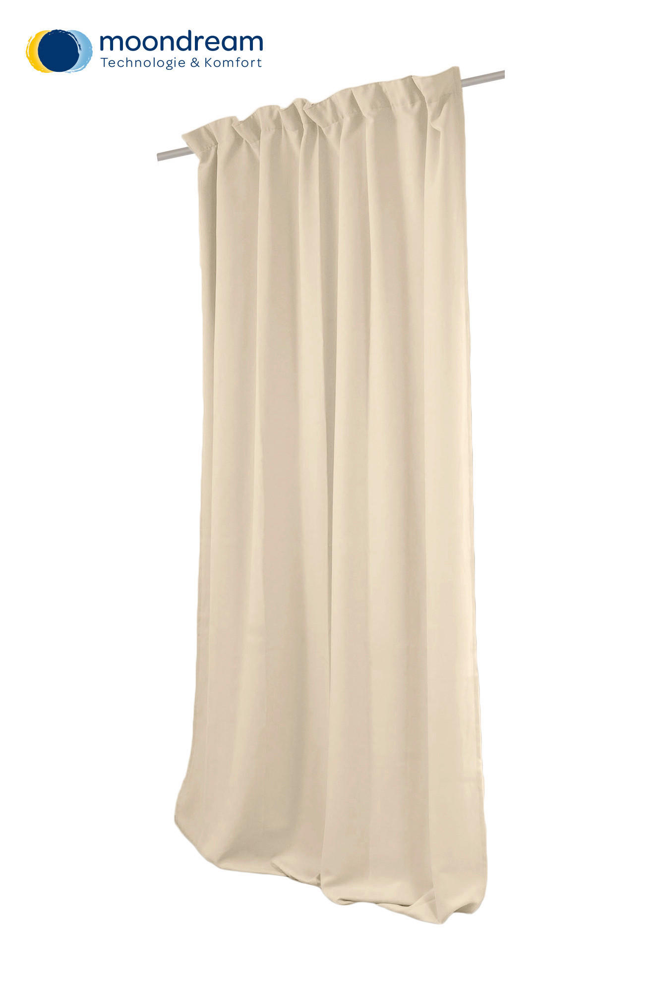 VERDUNKELUNGSVORHANG - Creme, Design, Textil (145/260cm)