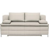 BOXSPRINGSOFA in Flachgewebe Naturfarben  - Chromfarben/Naturfarben, Design, Textil/Metall (200/93/107cm) - Novel