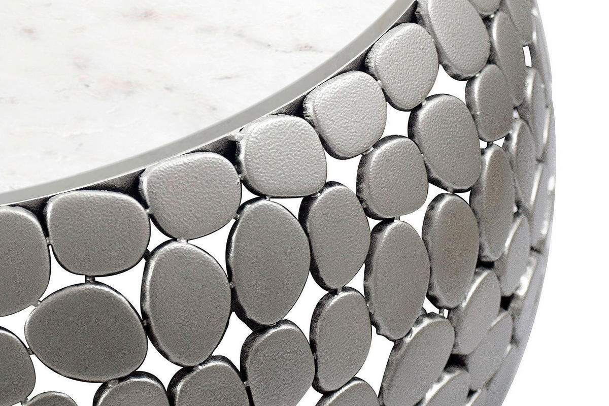 COUCHTISCH rund Silberfarben  - Silberfarben, Design, Metall (66/32/66cm) - Livetastic