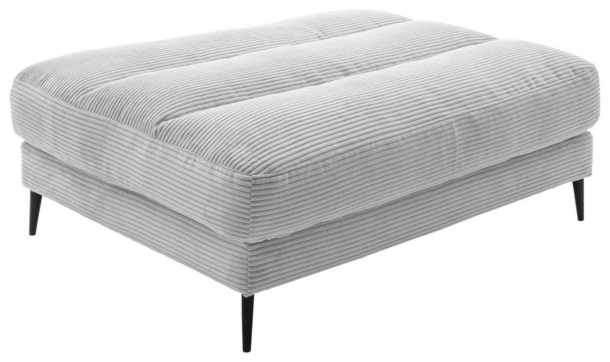 HOCKERBANK 90/83/125 cm Cord Grau Metall  - Schwarz/Grau, Design, Textil/Metall (90/83/125cm) - Dieter Knoll
