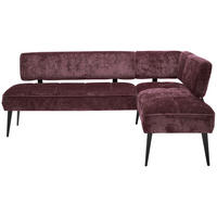 ECKBANK 212/162 cm Webstoff Bordeaux Metall   - Bordeaux/Schwarz, MODERN, Textil/Metall (212/162cm) - Welnova