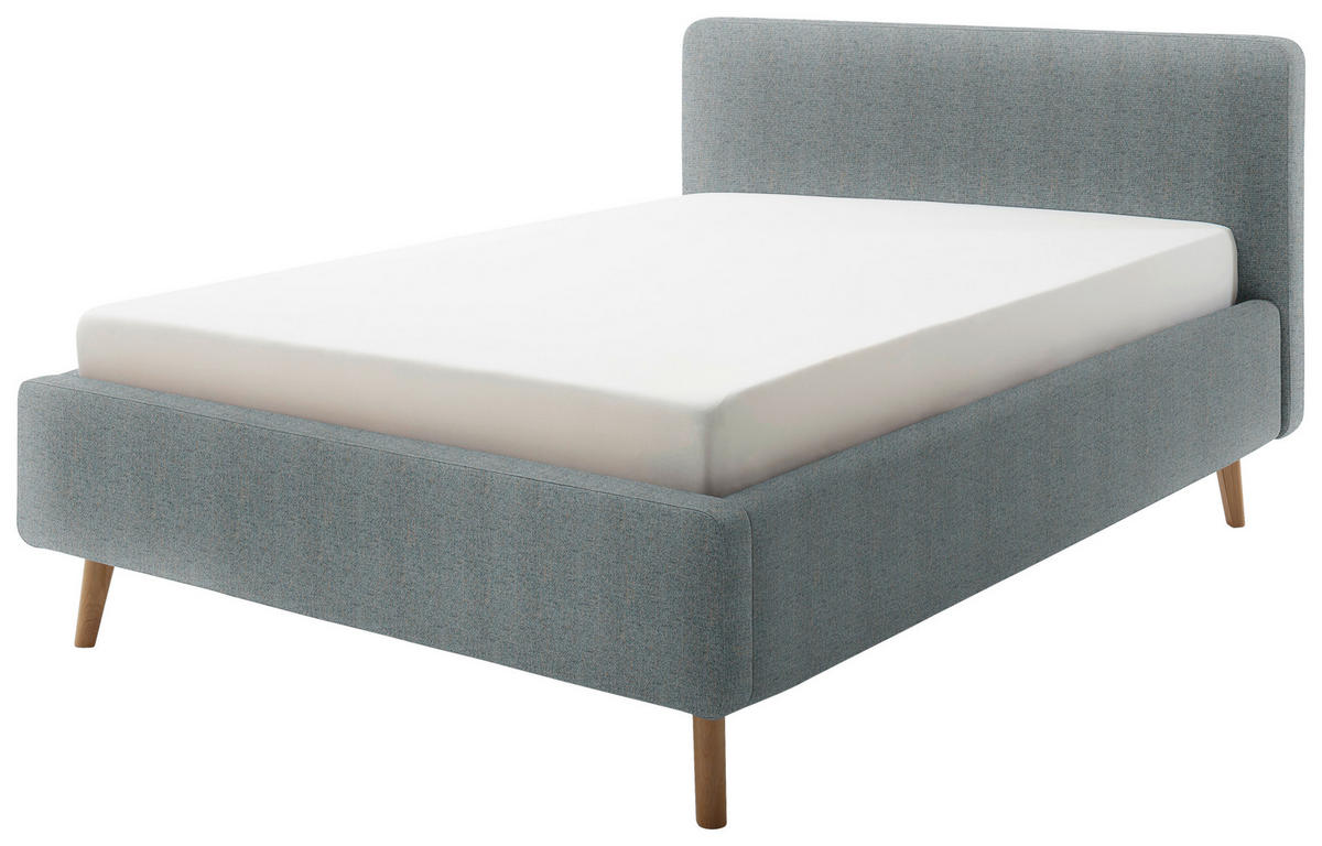 POLSTERBETT Lattenrost, Bettkasten 140/200 cm  in Türkis  - Türkis/Eichefarben, Design, Holz/Textil (140/200cm) - Xora