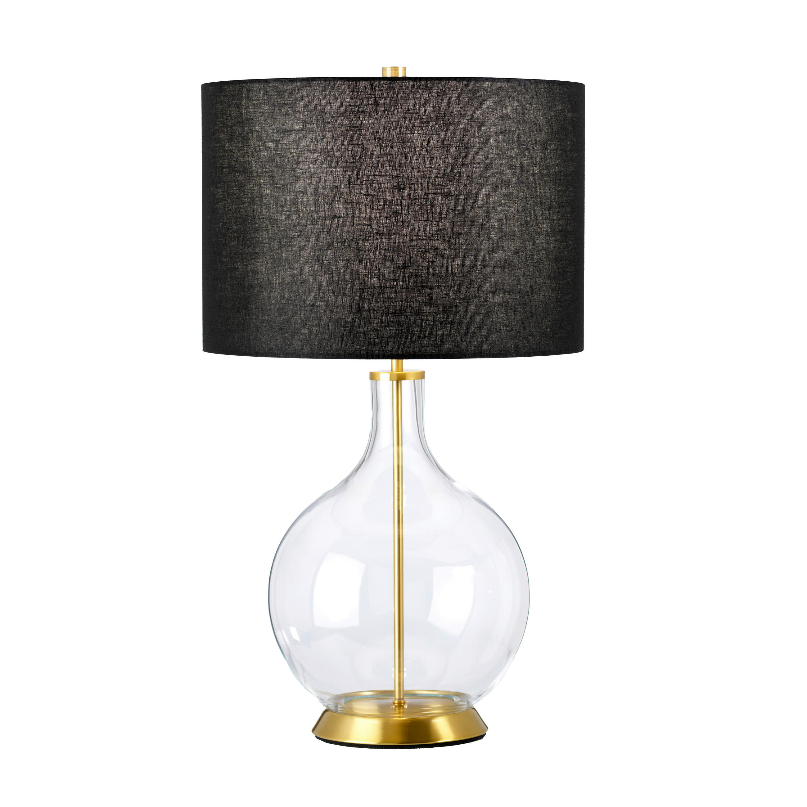 TISCHLEUCHTE - Messingfarben, Konventionell, Glas/Textil (36/67cm) - Elstead Lighting