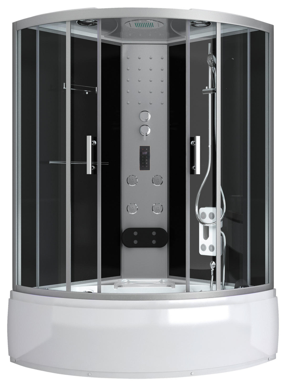 DAMPFDUSCHE 120/120/227 cm  in  - Schwarz/Weiß, Basics, Glas (120/120/227cm) - Sanotechnik