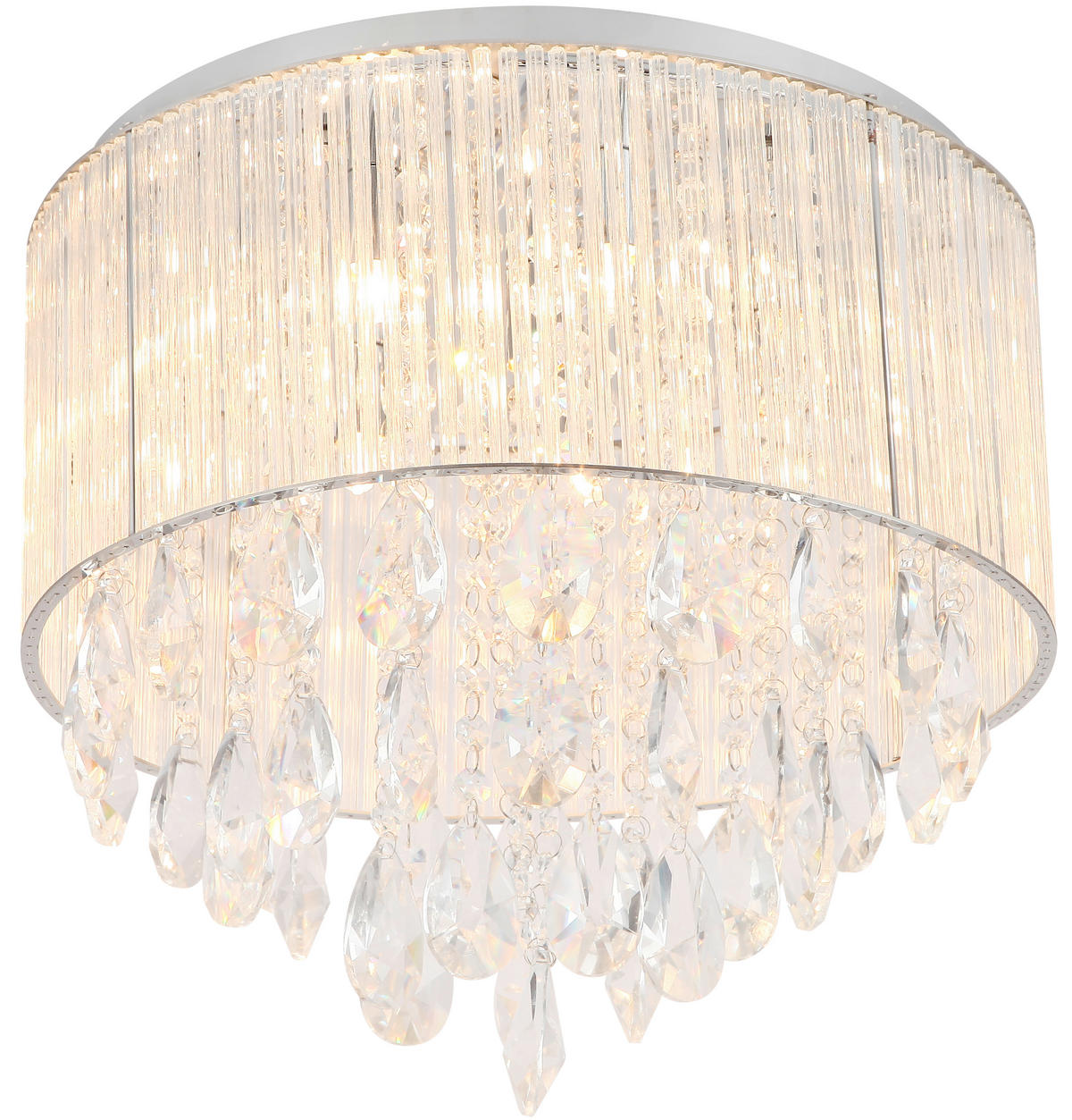 STROPNÉ SVIETIDLO, 39/45 cm  - číra, Konventionell, kov/sklo (39/45cm) - Glandor