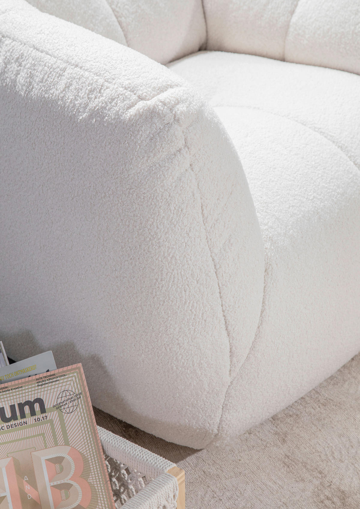 Fotoliu țesătură plată  - alb/negru, Design, plastic/textil (100/70/85cm) - Xora