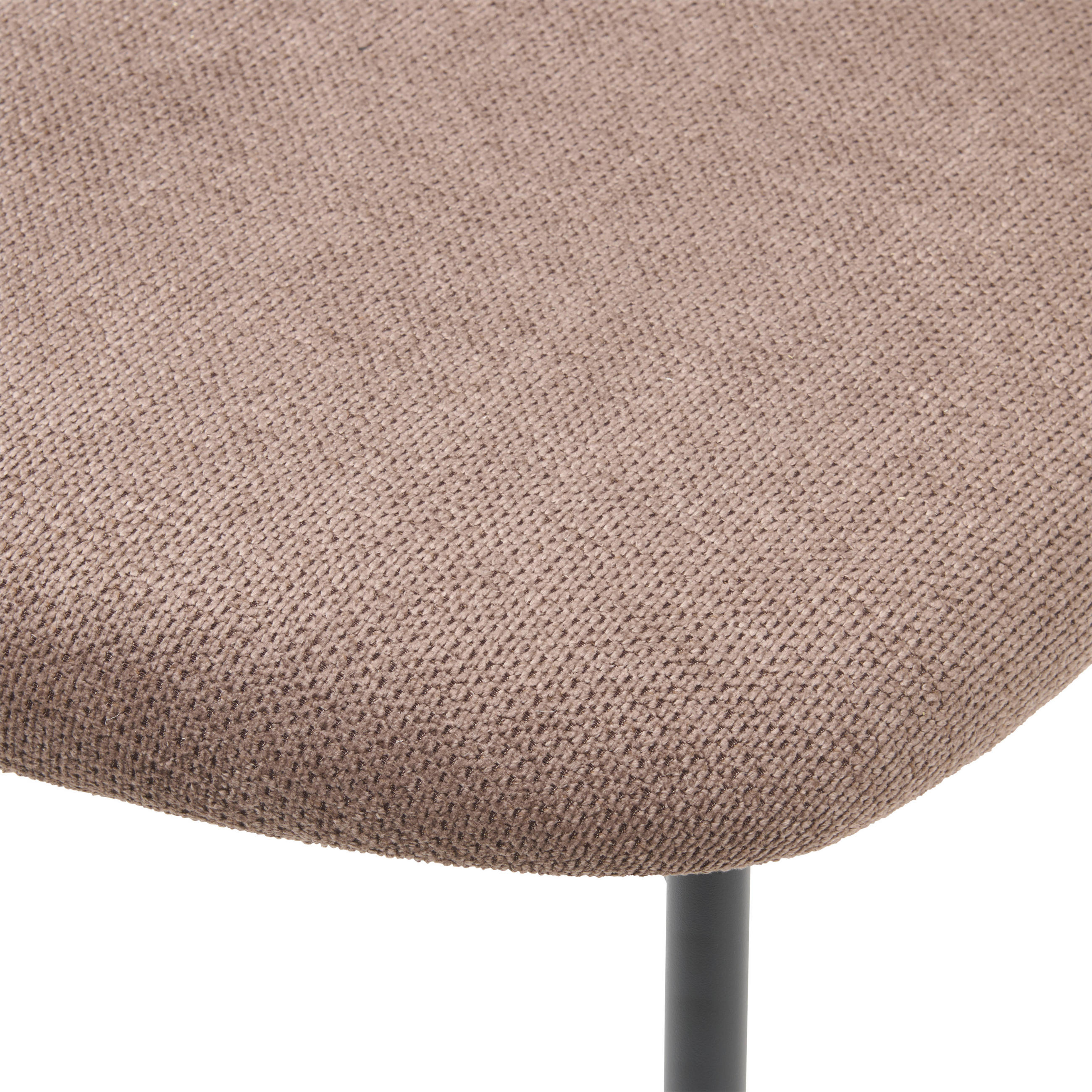 STUHL  in Eisen Mikrofaser Metall, Textil  - Schwarz/Braun, KONVENTIONELL, Textil/Metall (53/80/57cm) - MID.YOU