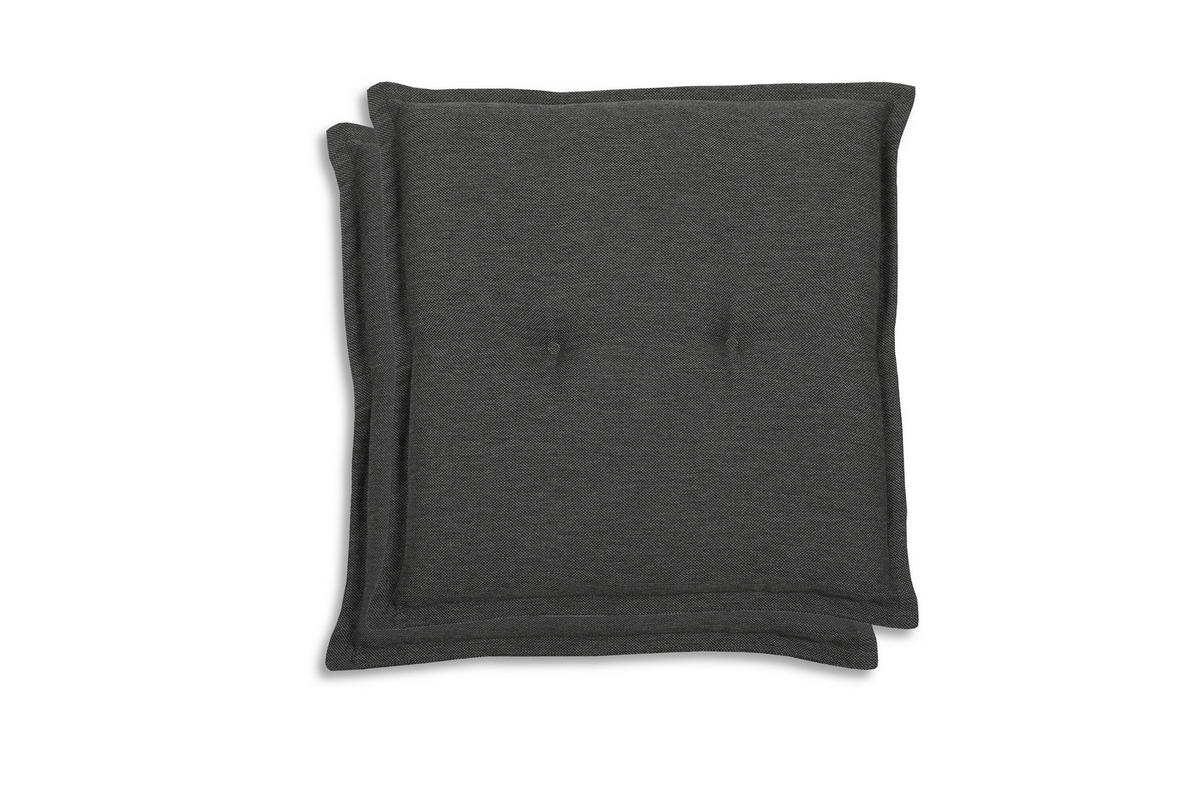 GARTENSITZKISSENSET Uni  - Anthrazit, Basics, Textil (50/7/50cm)