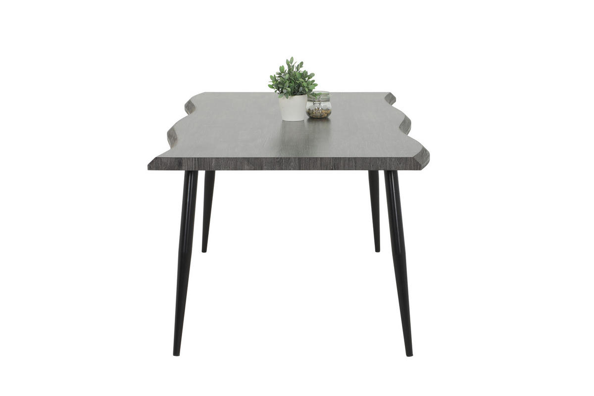 ESSTISCH in Metall, Holzwerkstoff 180/100/76 cm  - Eiche grau/Schwarz, MODERN, Holzwerkstoff/Metall (180/100/76cm) - MID.YOU