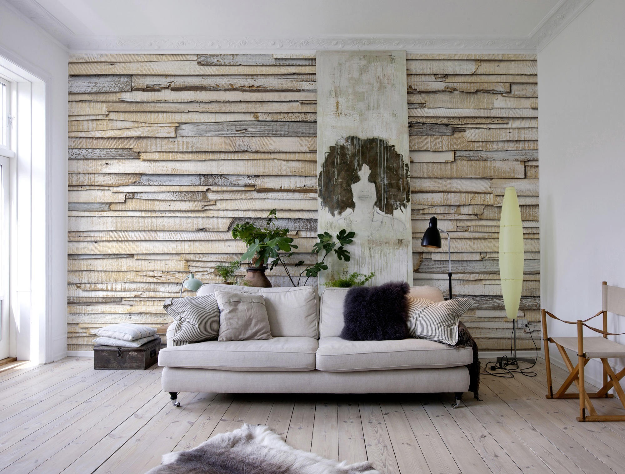 FOTOTAPETE Whitewashed Wood  - Naturfarben/Grau, ROMANTIK / LANDHAUS, Papier (368/254cm) - Komar