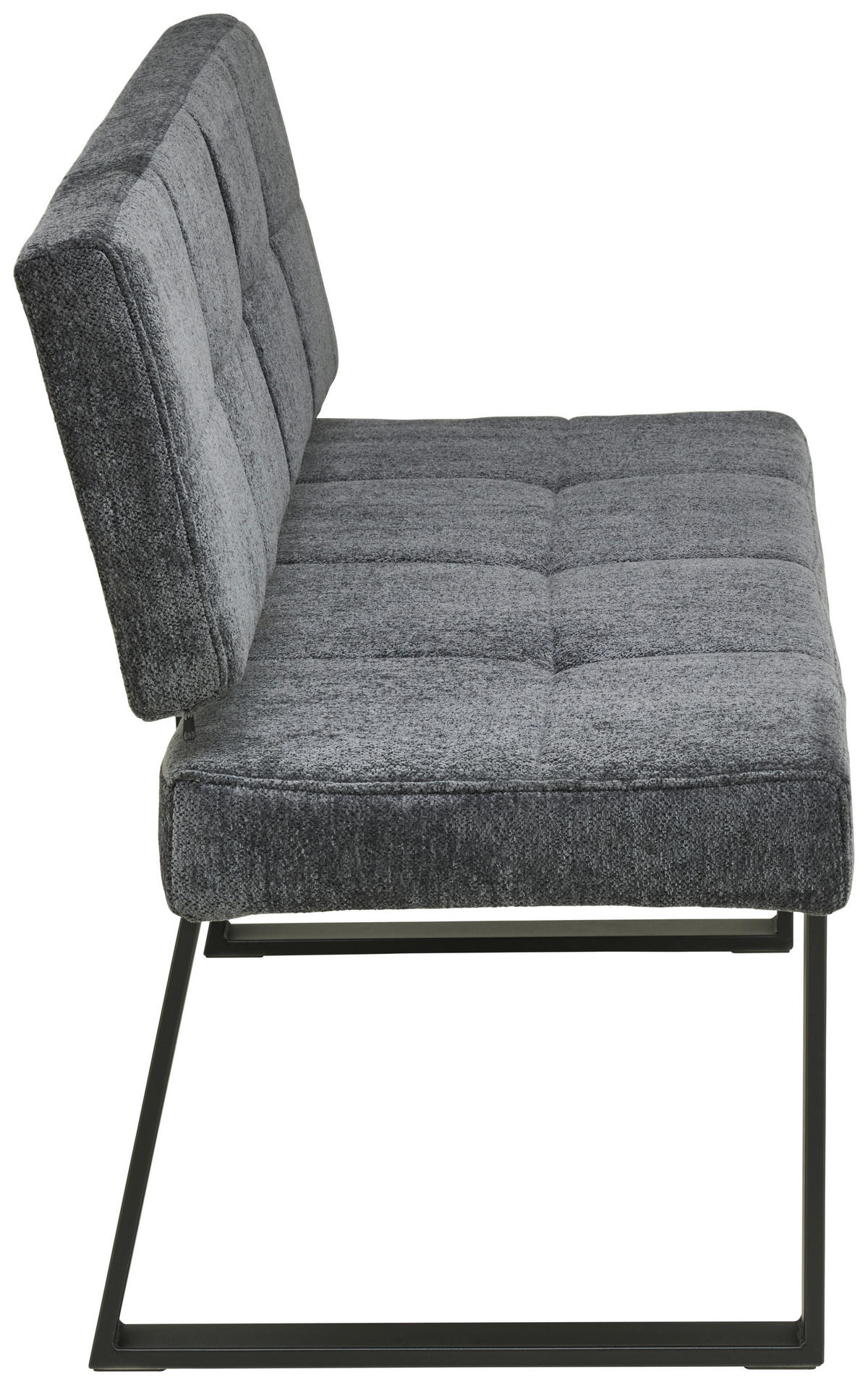 SITZBANK 140/85/56,5 cm Leinenoptik Dunkelgrau  - Dunkelgrau/Schwarz, LIFESTYLE, Textil/Metall (140/85/56,5cm) - MID.YOU