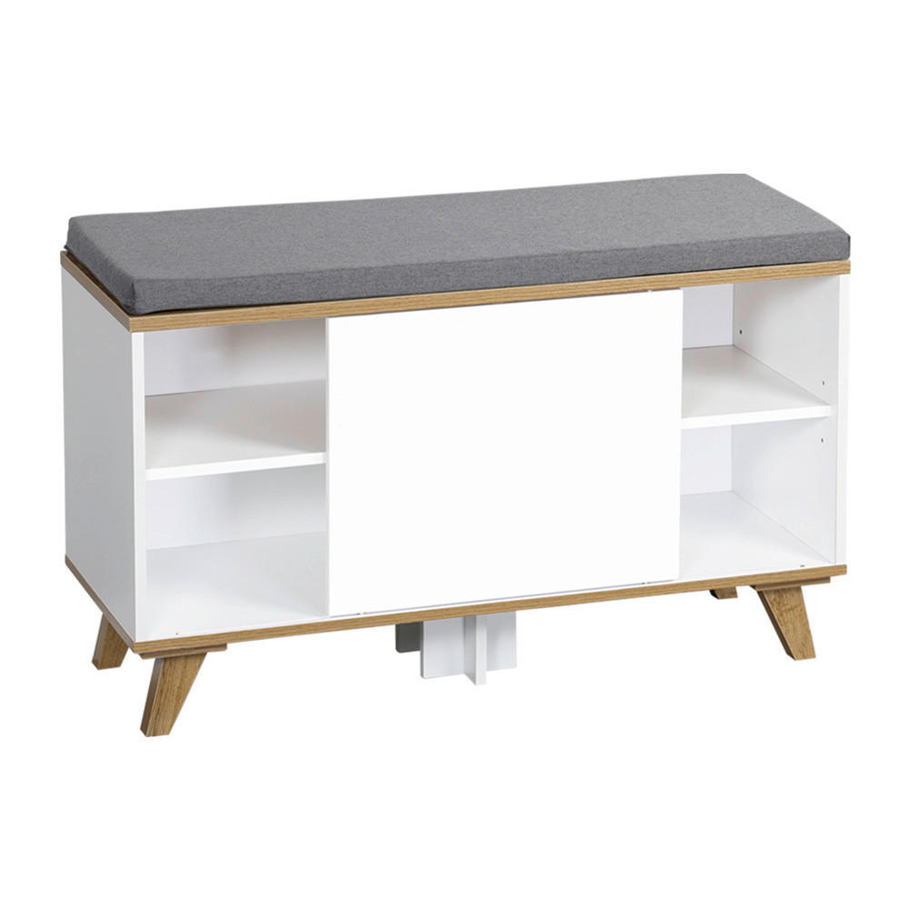 SCHUHSCHRANK  in 77/48/30 cm  - Braun/Weiß, Design, Holzwerkstoff/Textil (77/48/30cm) - Kesper