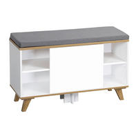 SCHUHSCHRANK  in 77/48/30 cm  - Braun/Weiß, Design, Holzwerkstoff/Textil (77/48/30cm) - Kesper