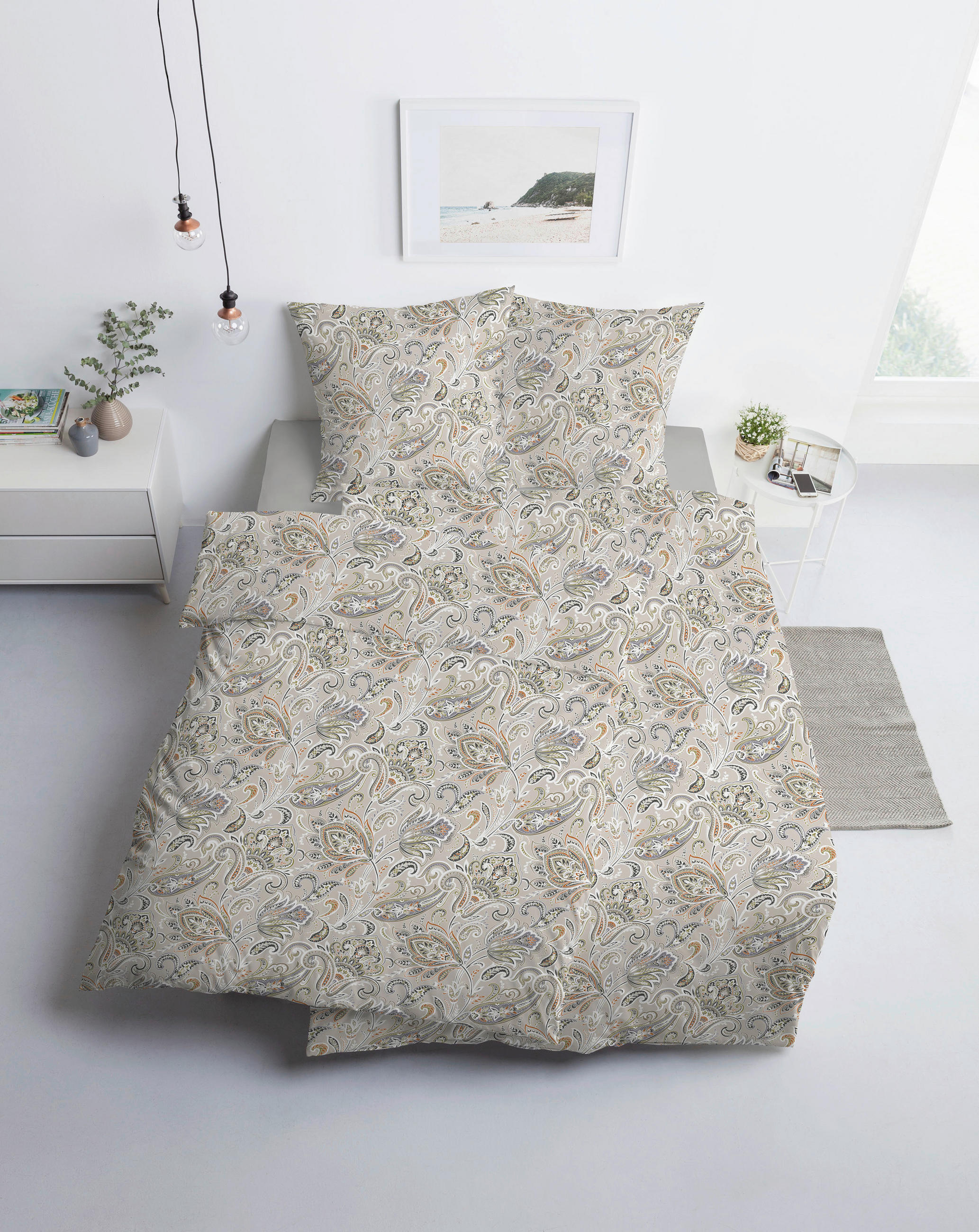 BETTWÄSCHE Atelier Flanell 155/220 cm  - Naturfarben, Design, Textil (155/220cm) - Estella