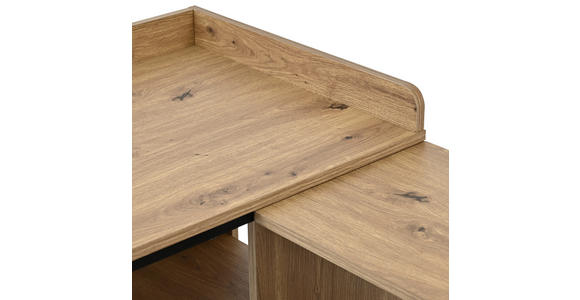 ECKSCHREIBTISCH 110/98/75-81 cm Schwarz, Eiche Artisan Stauraum  - Schwarz/Eiche Artisan, Design, Holzwerkstoff/Metall (110/98/75-81cm) - Carryhome