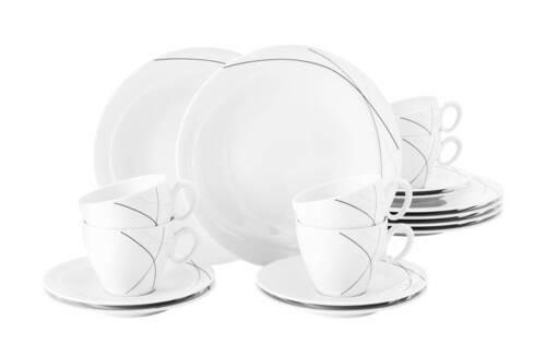 KAFFEESERVICE Anthrazit, Schwarz, Weiß, Beige 18-teilig Trio Highline  - Anthrazit/Beige, KONVENTIONELL, Keramik (43/24/18,1cm) - Seltmann Weiden