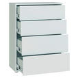 KOMMODE , 75/99/35 cm, 4 Schublade(n)  - Silberfarben/Hellgrau, Trend, Holzwerkstoff/Kunststoff (75/99/35cm) - Carryhome