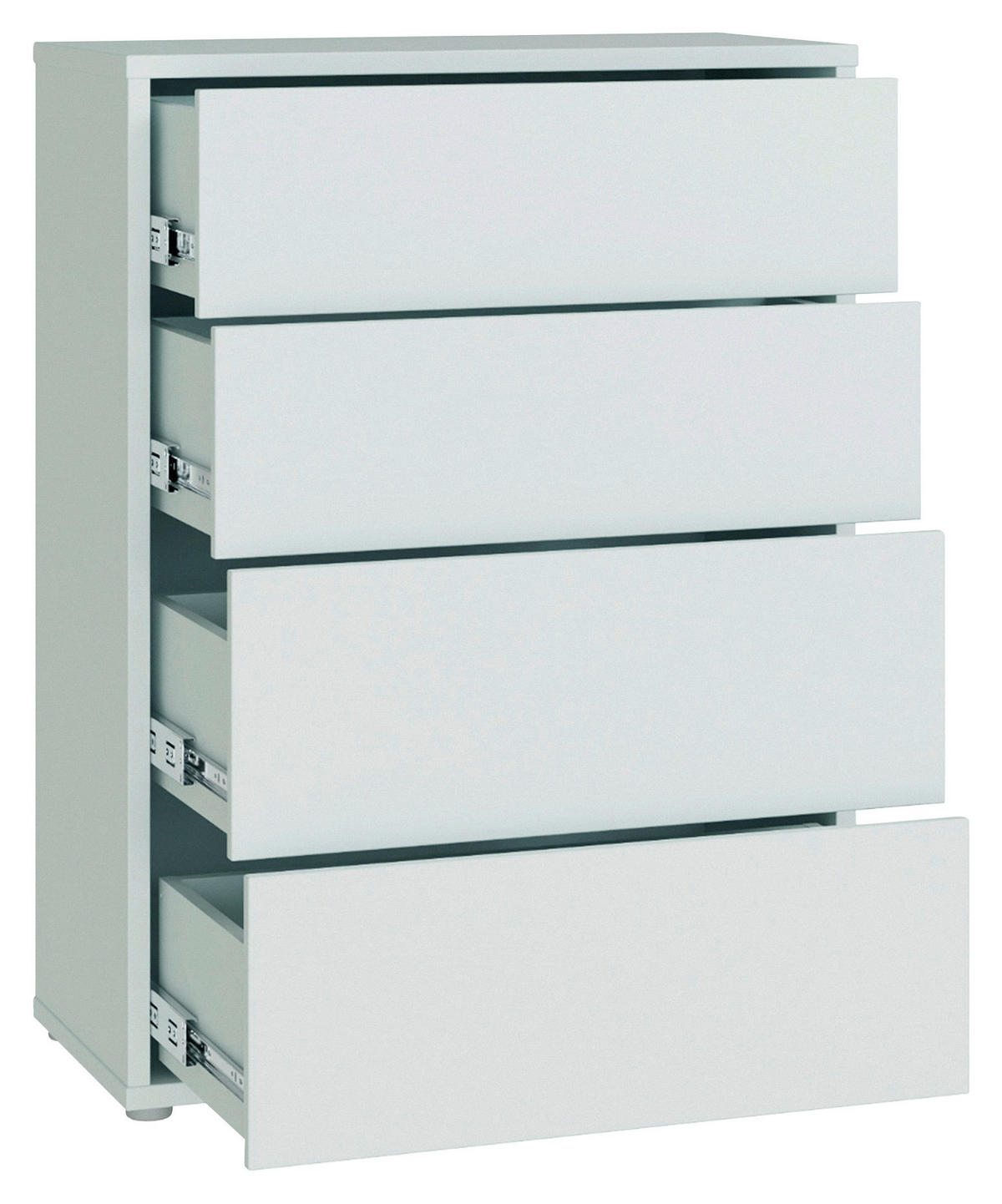 KOMMODE , 75/99/35 cm, 4 Schublade(n)  - Silberfarben/Hellgrau, Trend, Holzwerkstoff/Kunststoff (75/99/35cm) - Carryhome