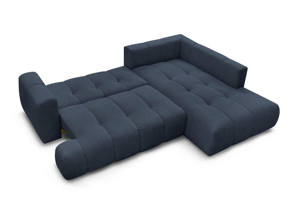 ECKSCHLAFSOFA FUJI Leinenoptik Dunkelblau  inkl.  - Schwarz/Dunkelblau, MODERN, Kunststoff/Textil (282/204cm)