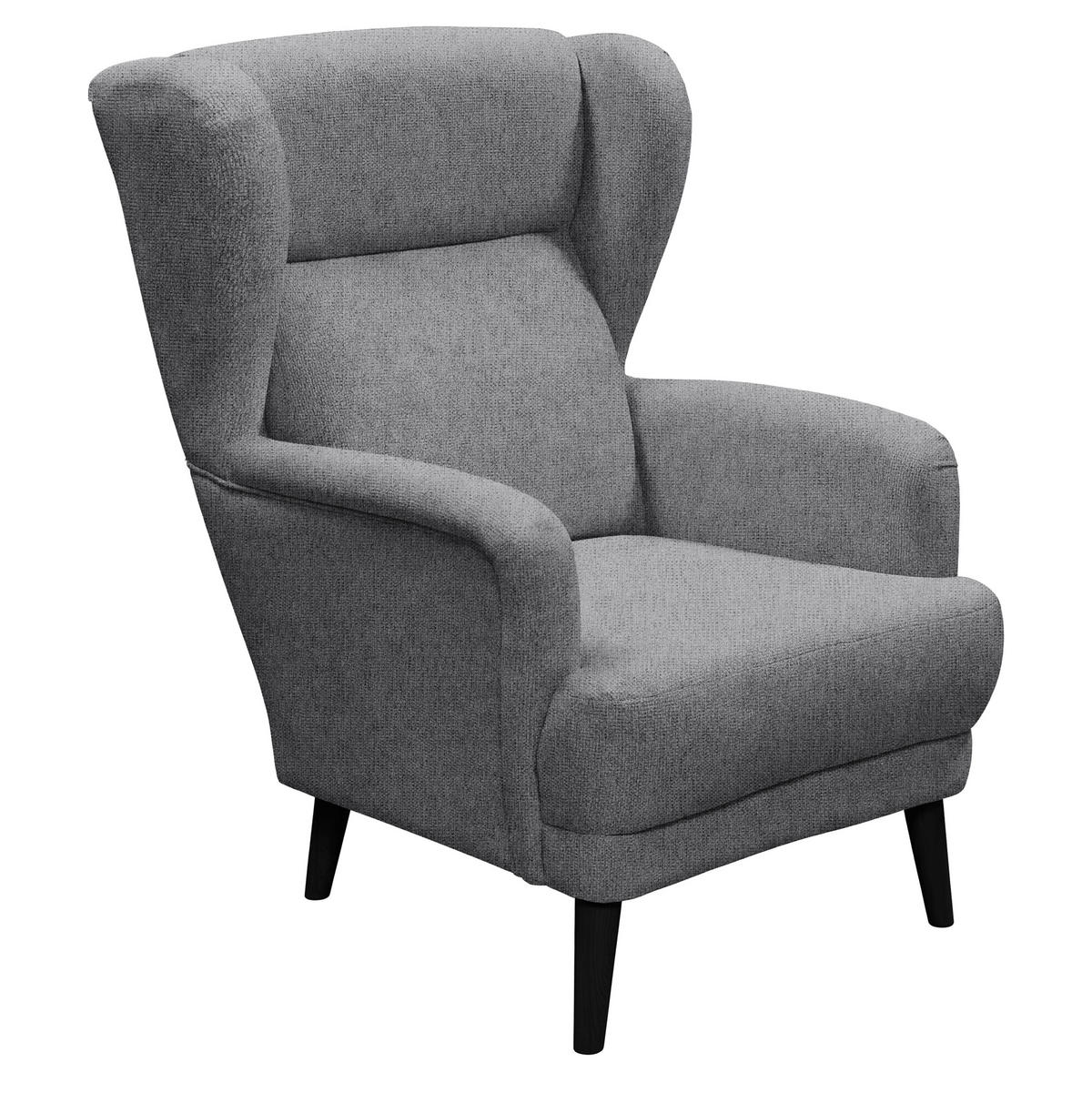 SESSEL in Mikrovelours Anthrazit  - Anthrazit/Schwarz, MODERN, Holz/Textil (74/106/94cm) - MID.YOU