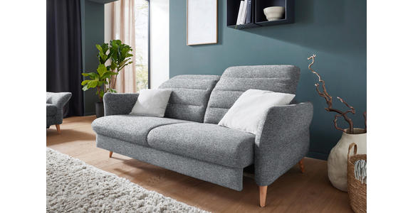 2-SITZER-SOFA in Webstoff Blaugrau - Eiche Bianco/Blaugrau, Design, Holz/Textil (192-220/85-106/98-112cm) - Dieter Knoll