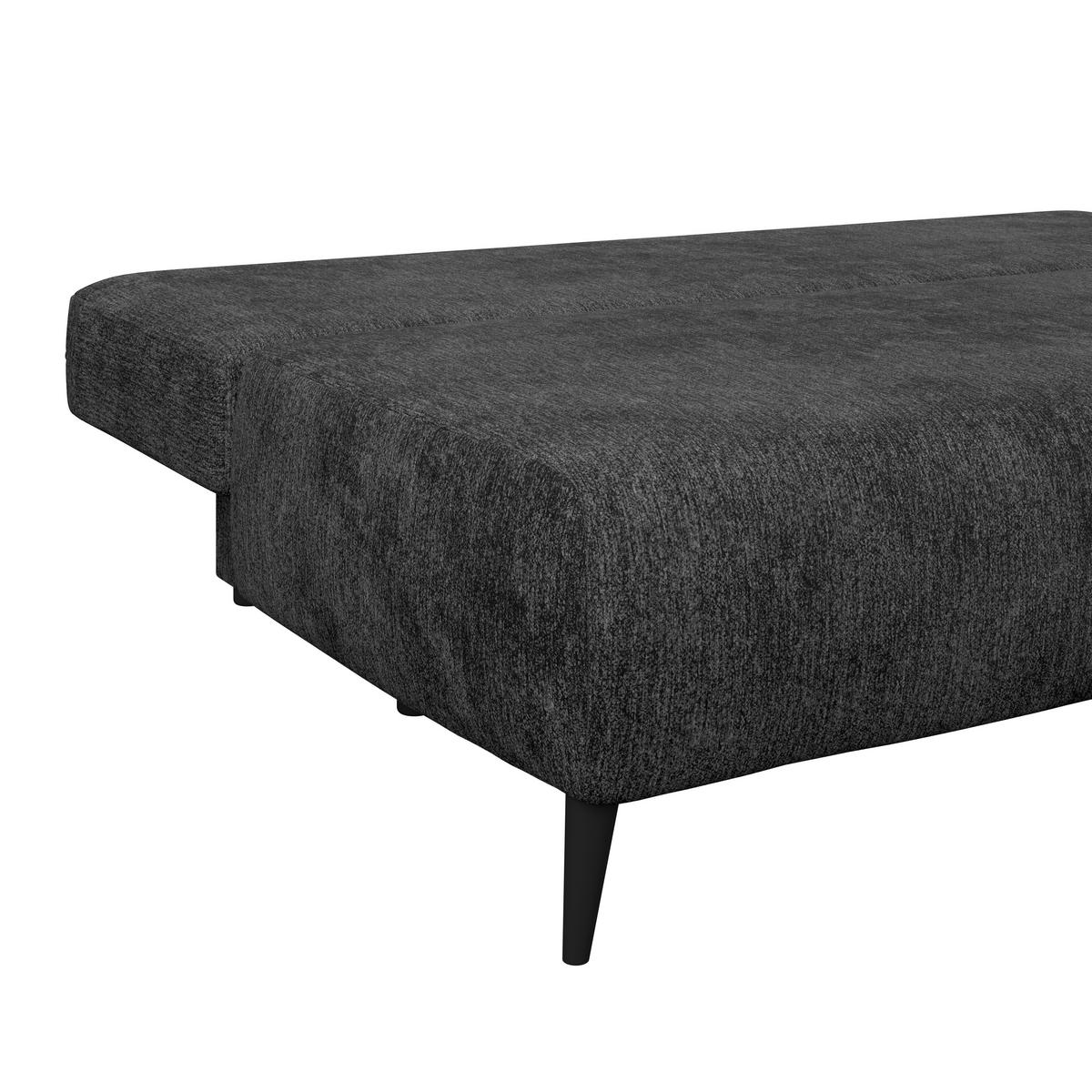 Canapea Extensibilă, lemn, plastic, textil, antracit - antracit/negru, Trend, plastic/lemn (200/88/100cm) - Carryhome