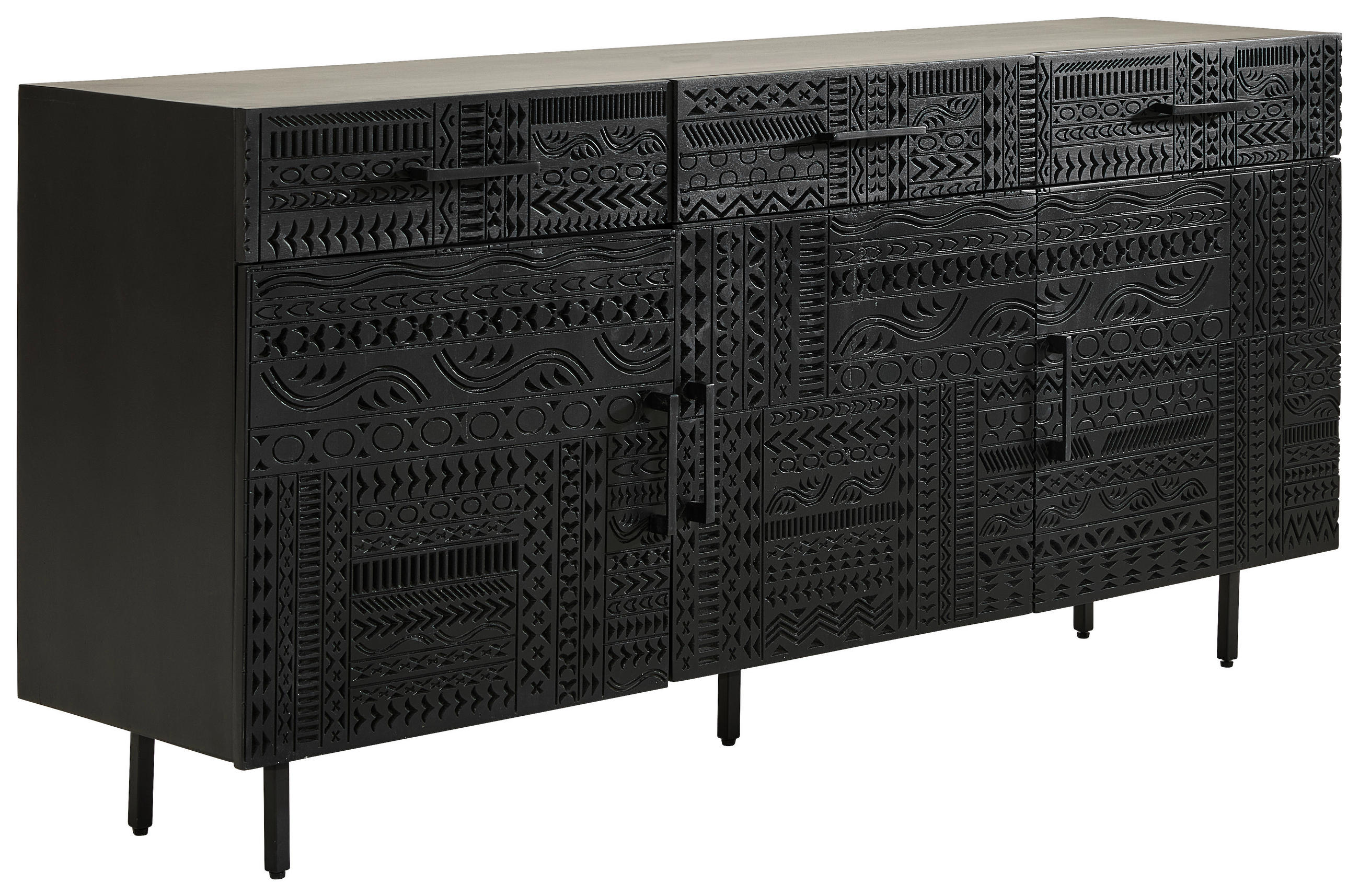 SIDEBOARD  170/80/40 cm 3 Schublade(n)  - Schwarz, LIFESTYLE, Holz/Metall (170/80/40cm) - Landscape
