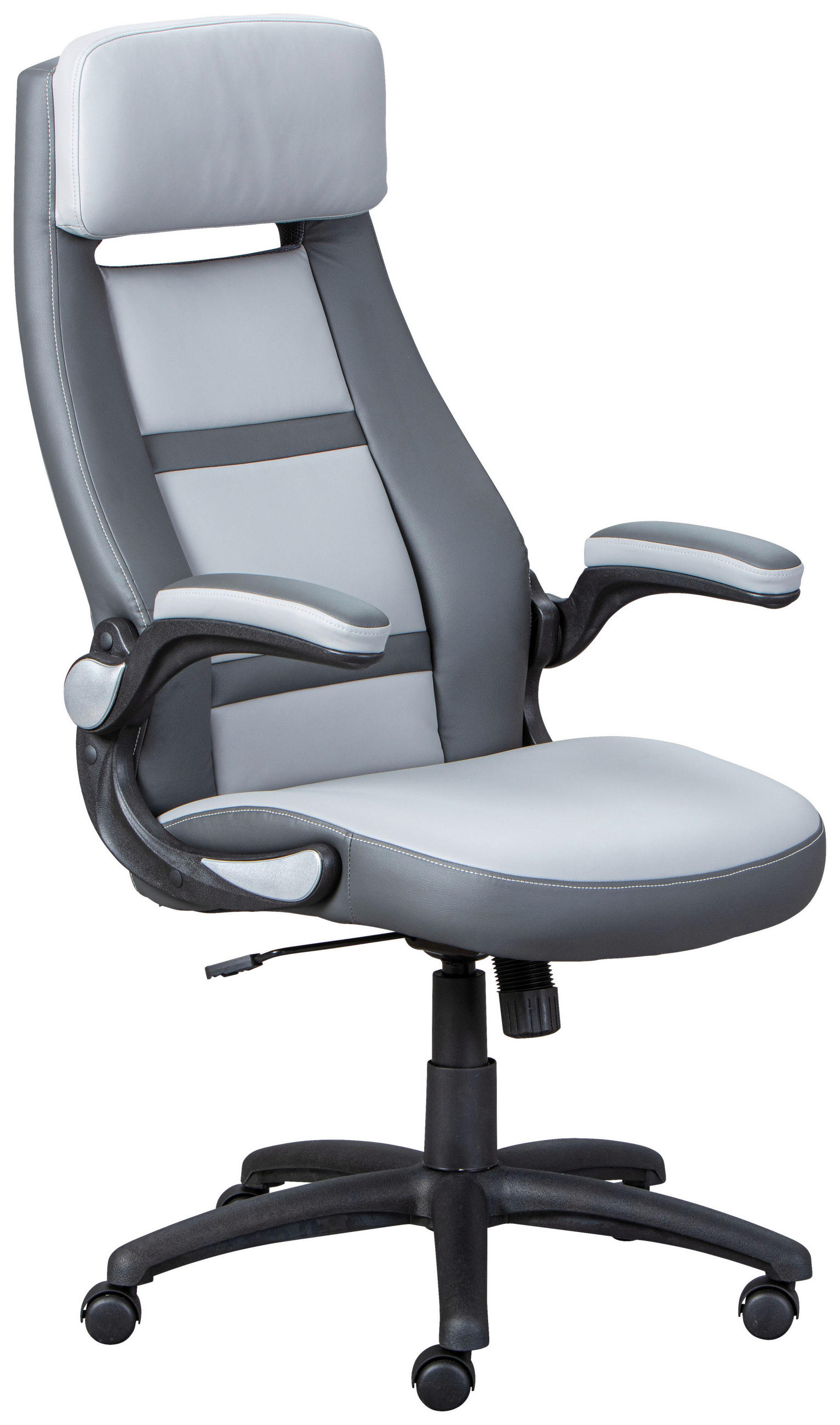 OTOČNÁ STOLIČKA PRE MLÁDEŽ, svetlosivá, tmavosivá - čierna/svetlosivá, Konventionell, textil/plast (64/119/76cm) - MID.YOU