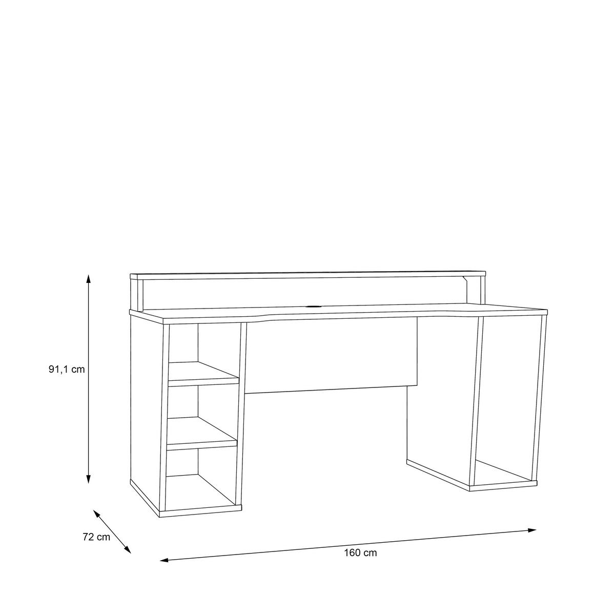 COMPUTERTISCH Weiß  - Weiß, MODERN, Holzwerkstoff/Kunststoff (160/72/91cm) - MID.YOU