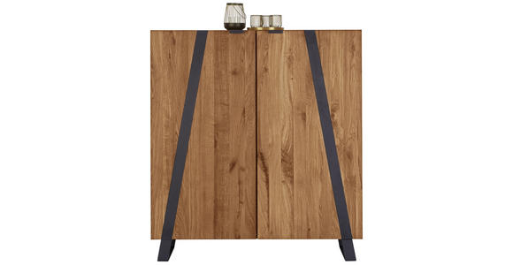 KOMMODE in 115/126,5/43 cm - Eichefarben/Schwarz, Trend, Holz/Metall (115/126,5/43cm) - Landscape