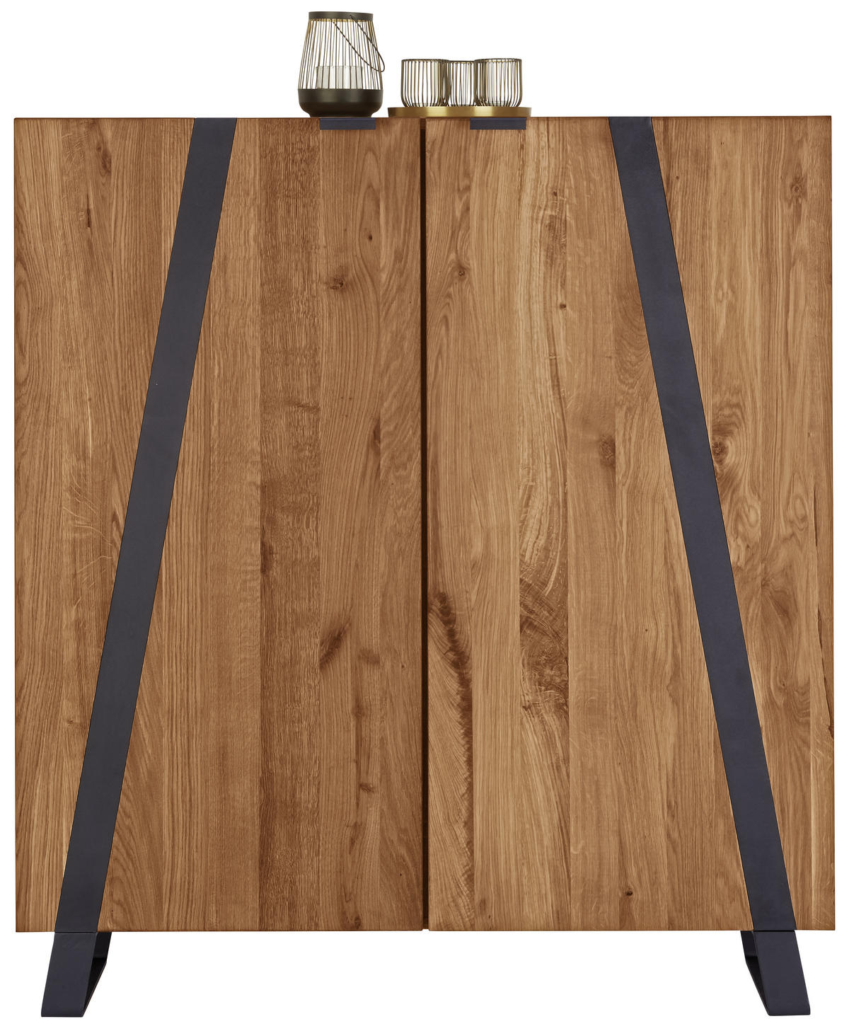 KOMMODE  in 115/126,5/43 cm  - Eichefarben/Schwarz, Trend, Holz/Metall (115/126,5/43cm) - Landscape