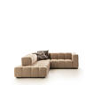 ECKSOFA in Echtleder Hellbraun  255/244 cm  - Hellbraun/Schwarz, Design, Leder/Metall (255/244cm) - Emilio Belluti