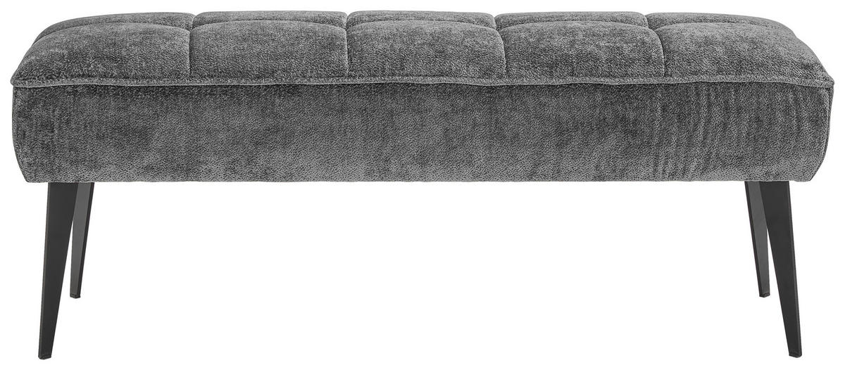 SITZBANK 133/54/47 cm Webstoff Graphitfarben Metall  - Schwarz/Graphitfarben, MODERN, Textil/Metall (133/54/47cm) - Welnova