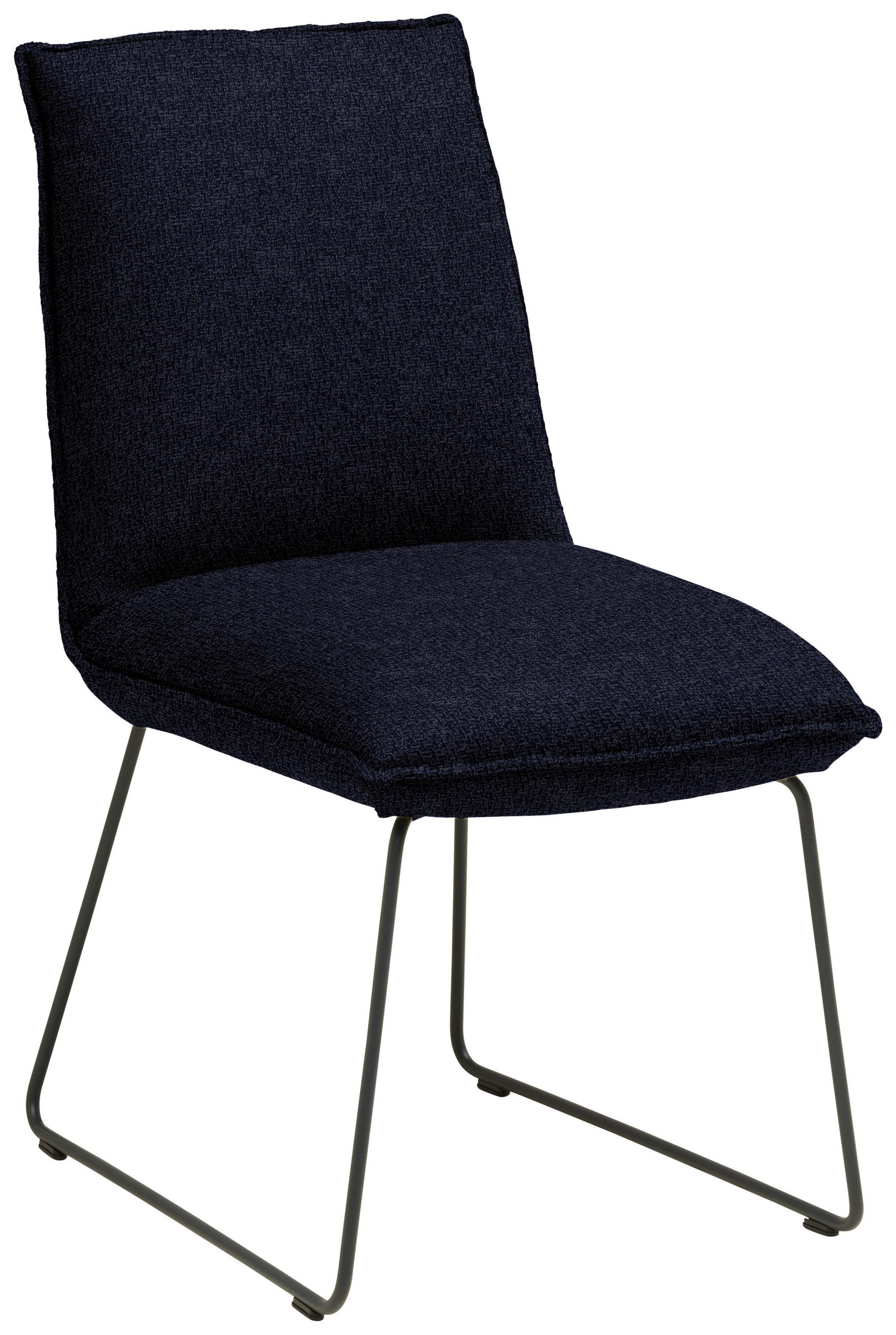 STUHL  Stoff-/Lederauswahl Webstoff  - Graphitfarben/Dunkelblau, Design, Textil/Metall (52/85/66cm) - Cassando