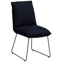 STUHL  Stoff-/Lederauswahl Webstoff  - Graphitfarben/Dunkelblau, Design, Textil/Metall (52/85/66cm) - Cassando