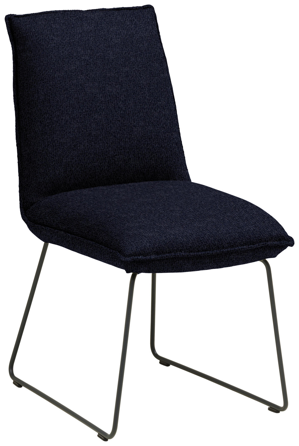 STUHL  Stoff-/Lederauswahl Webstoff  - Graphitfarben/Dunkelblau, Design, Textil/Metall (52/85/66cm) - Cassando