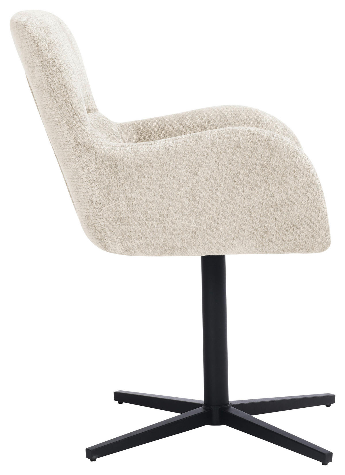 ARMLEHNSTUHL  in Eisen Chenille  - Beige/Schwarz, MODERN, Holz/Textil (57/85/63cm) - Livetastic